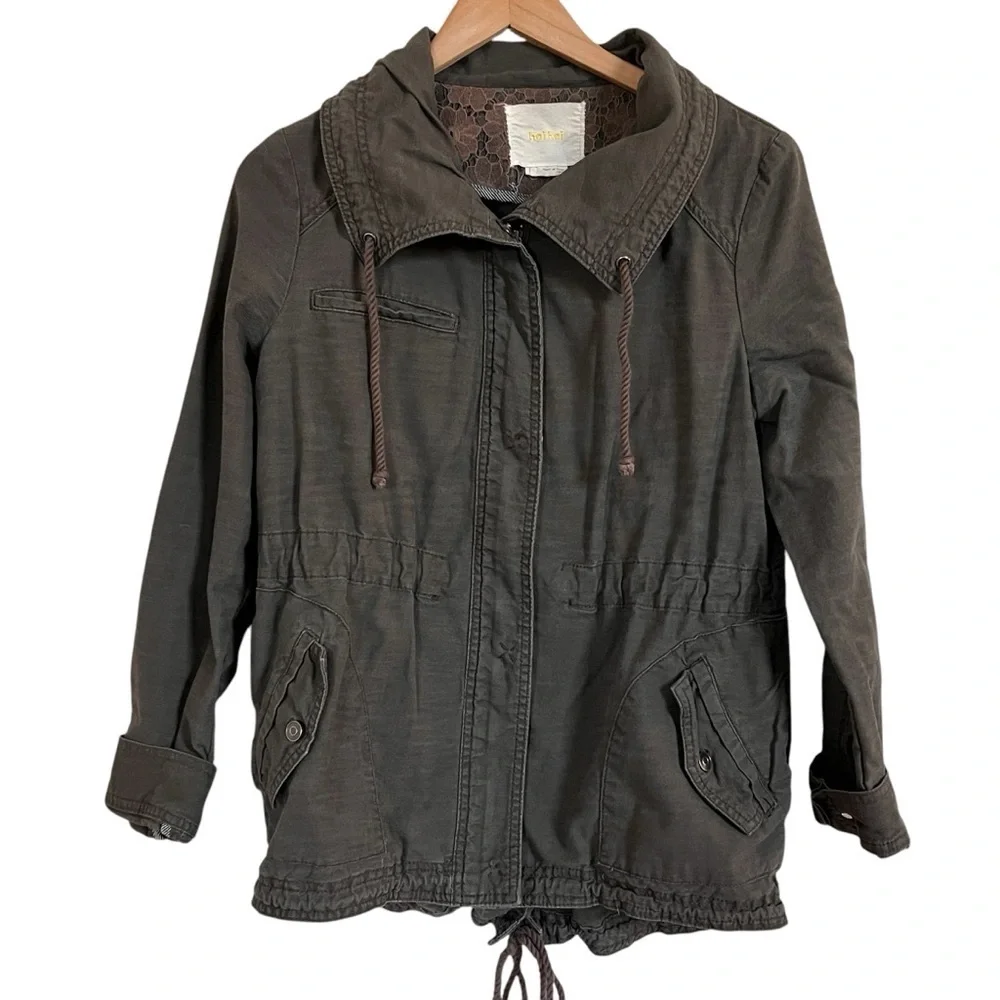 Hei Hei Camouflaged Lace Anorak Jacket Coat size L - Picture 1 of 13